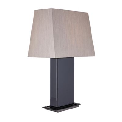 Litecraft Lewis Black Glass And Chrome Table Lamp