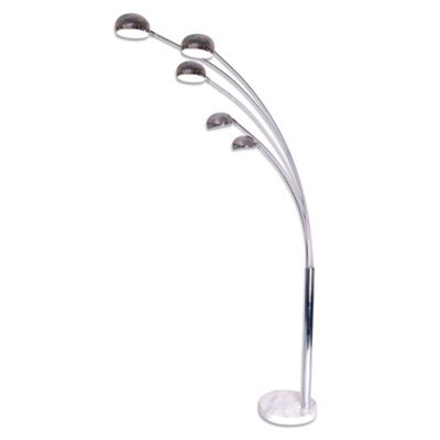 Litecraft Chrome Arc Nero 5 Light Floor Lamp