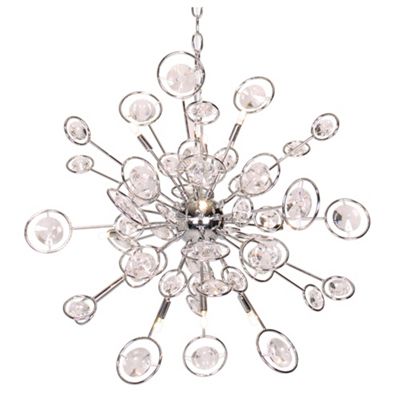 Chrome  Android on Polished Chrome Android 9 Light Crystal Ceiling Pendant Light Finished