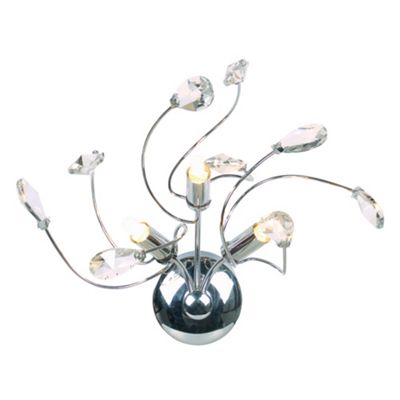 Litecraft Polished Chrome Crazy 3 Light Crystal Wall Light