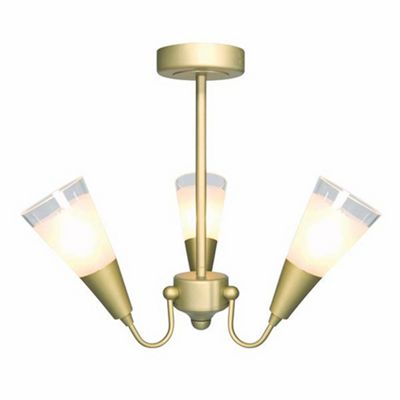 Litecraft Stella 3 Light Ceiling Light Satin Brass