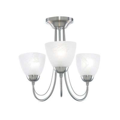 Litecraft Satin Nickel Barcelona 3 Light Ceiling Light