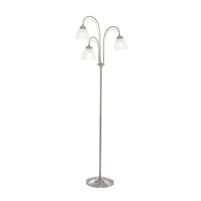 Litecraft Satin Nickel Barcelona 3 Light Floor Lamp