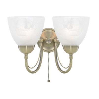 Litecraft Antique Brass Barcelona 2 Light Wall Light