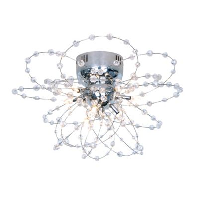 Chrome Mira 8 Light Flush Ceiling Light