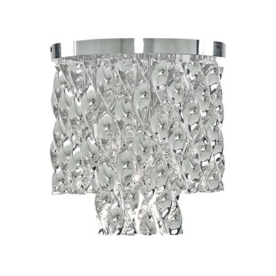 Chrome spiral twizzle flush ceiling light