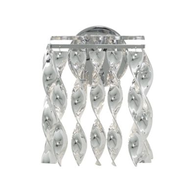 Chrome spiral twizzle wall light