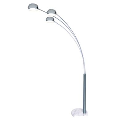 Litecraft Chrome Arc Nero 3 Light Floor Lamp