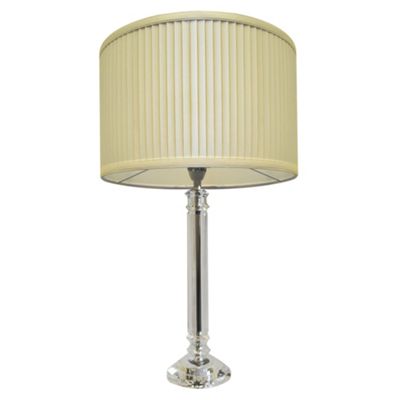 Chrome Column Crystal Table Lamp