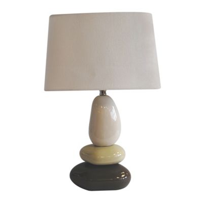 Litecraft Stacked Pebble Table Lamp with Shade