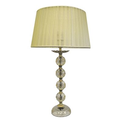 Litecraft Cut Glass Doiley Table Lamp with Cream Shade