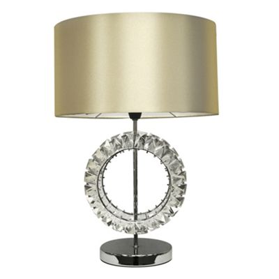 Litecraft Chrome Liberty Cut Glass Table Lamp