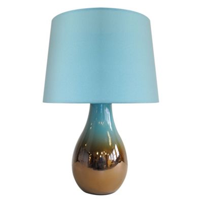 Litecraft Teal Glazed Base Mini Table Lamp