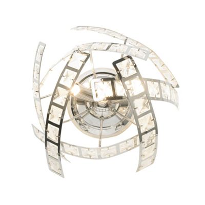 Chrome Crystal Bar 3 light Wall Light