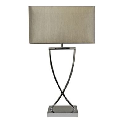 Litecraft Polished Chrome Cross Bow Table Lamp