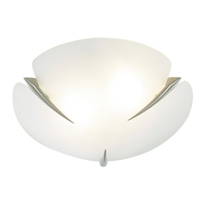 Litecraft Frosted Glass Dart 32Cm Flush Ceiling Light