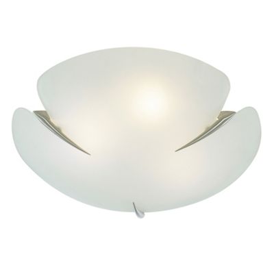 Litecraft Frosted Glass Dart 42cm Flush Ceiling Light