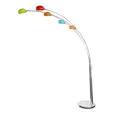 Arc Nero 5 Light Floor Lamp with Multi Colour