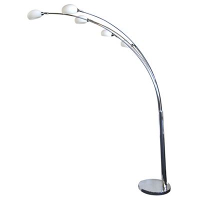 Arc Nero 5 Light Floor Lamp with White Glass