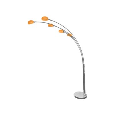 Arc Nero 5 Light Floor Lamp with Yellow Glass