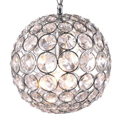 Litecraft Small Faceted Ball Polished Chrome Ceiling Light