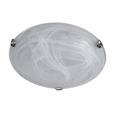 Litecraft Alabaster Glass 30cm Flush Ceiling Light with