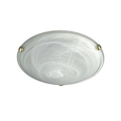 Litecraft Alabaster Glass 40cm Flush Ceiling Light with