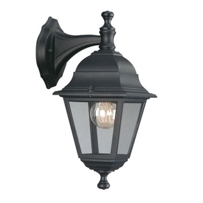 Black Wall Light on Black Venizio Downward Outdoor Wall Light