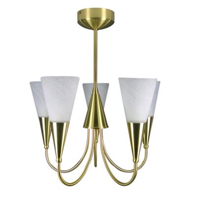 Litecraft Brass Marble Glass 5 Light Ceiling Light