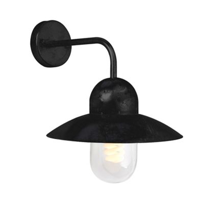 Litecraft Black Gloss Storm Outdoor Wall Light