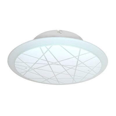 Litecraft White Frosted Glass Blip Ceiling Light