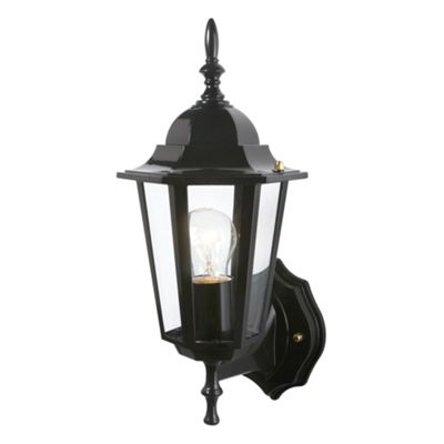 Black Outdoor Up Lantern Wall Light