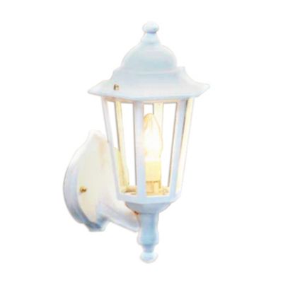 White Outdoor Up Lantern Wall Light