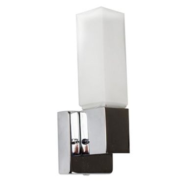 Litecraft Polished Chrome Bathroom Wall Light with Opal