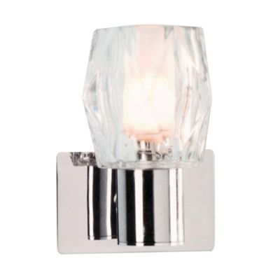 Litecraft Polished Chrome Glacier Bathroom Wall Light