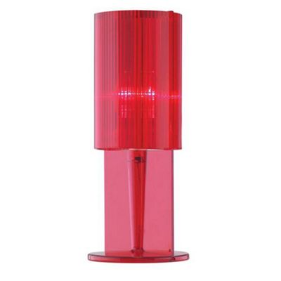 Litecraft Pack of 2 Red Acrylic Ribbed Table Lamps