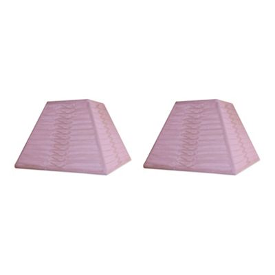 Pack of Two Square Pink Pinch Pleat Lamp Shades