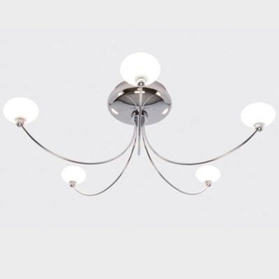 Litecraft Chrome Zyron 5 Light Semi Flush Ceiling Light