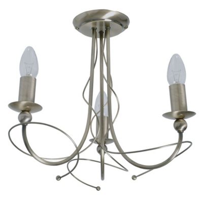 Litecraft Satin Brass Anassa 3 Light Ceiling Light