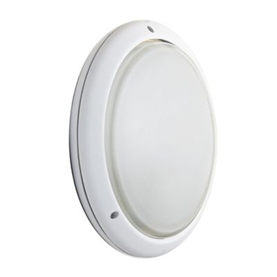 Litecraft White Outdoor Round Bulkhead Wall Light