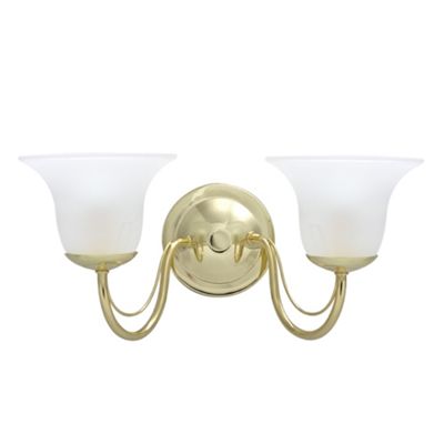 Litecraft Polished Brass Tiarella Twin Wall Light