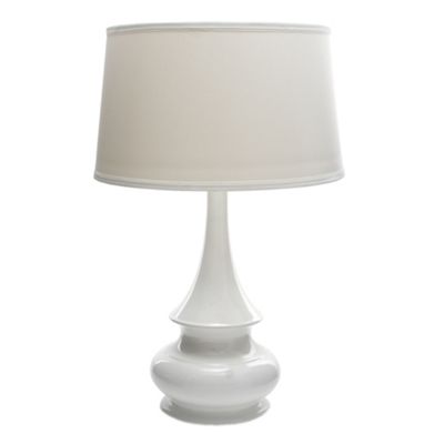 White High Gloss Large Spindle Table Lamp