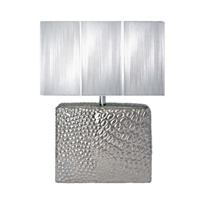 Litecraft Hammered Chrome Square Table Lamp