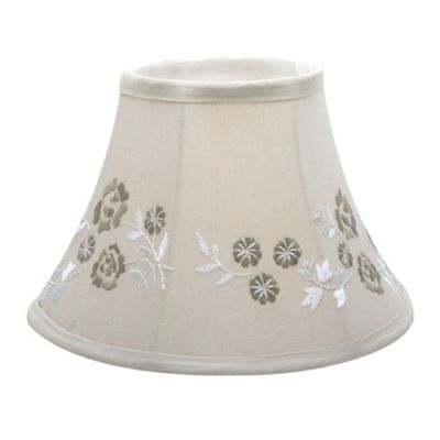 Pack of Two 10 Inch Embroidered Floral Linen Lamp Shade