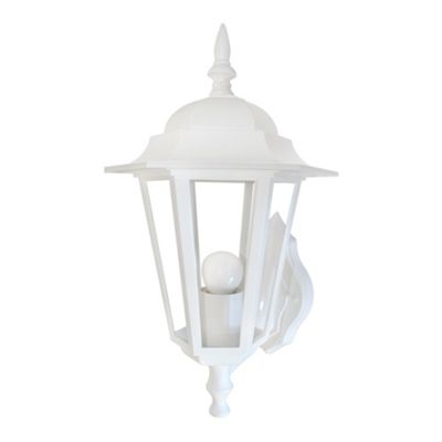 Pack of 2 White Lantern Outdoor Wall Light