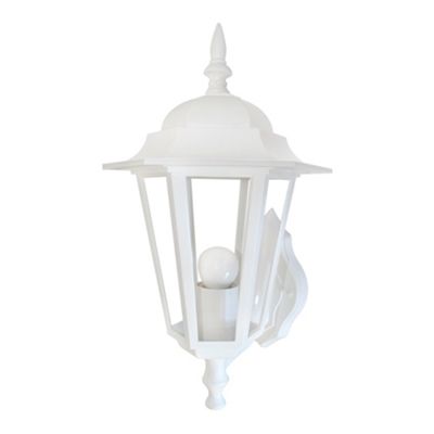 Pack of 2 White Lantern Outdoor Wall Light