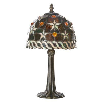 Litecraft Small Tiffany Amber Jewel Table Lamp