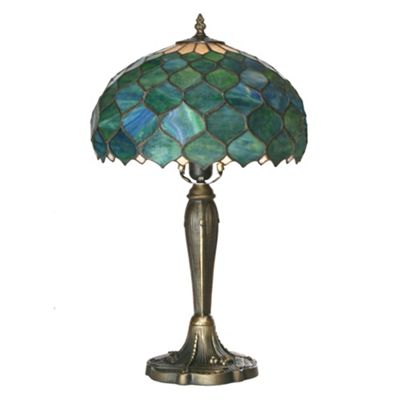 Litecraft Medium Tiffany Green Table Lamp