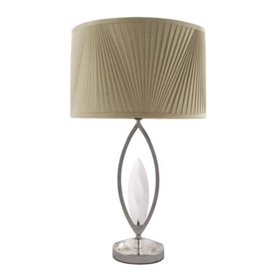 Litecraft Chrome Bowed Crystal Table Lamp