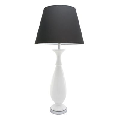 Litecraft White and Chrome Bottle Table Lamp